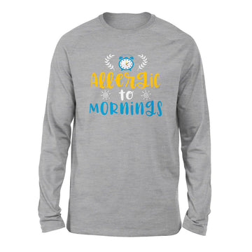 Allergic To Mornings Men/Unisex Drop Shoulder Sweatshirt in Athletic Heather color